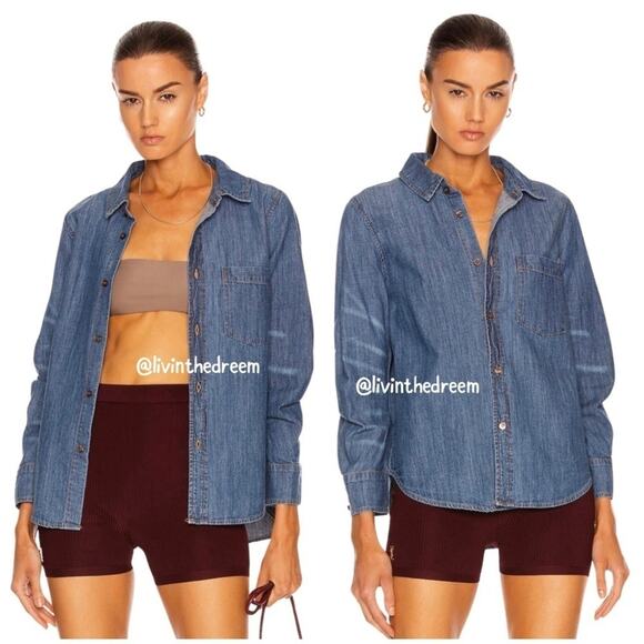 #T109 JONATHAN SIMKHAI STANDARD Ryder Denim Shirt $275 - Picture 1 of 14